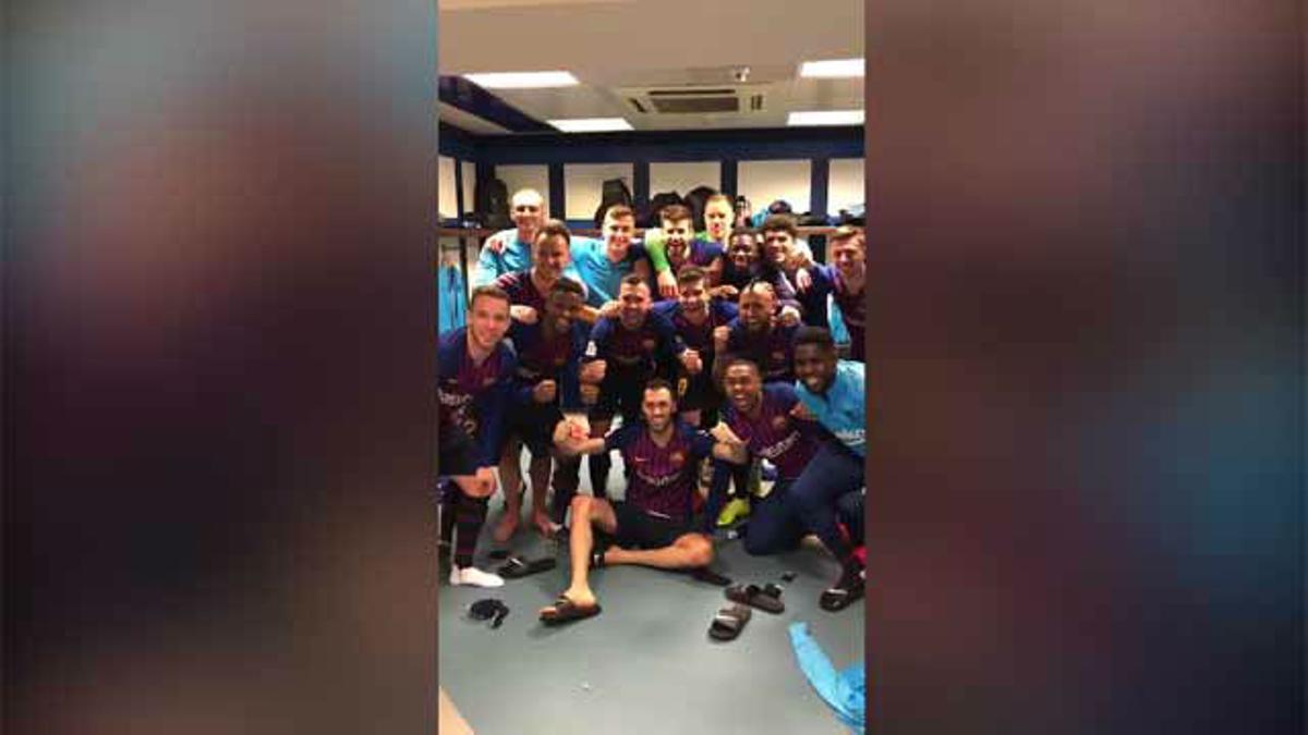 El Barça ya celebra en el vestuario el pase a la final