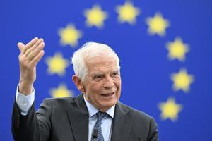 El jefe de la diplomacia europea, Josep Borrell, durante una intervención en el Parlamento de Estrasburgo.