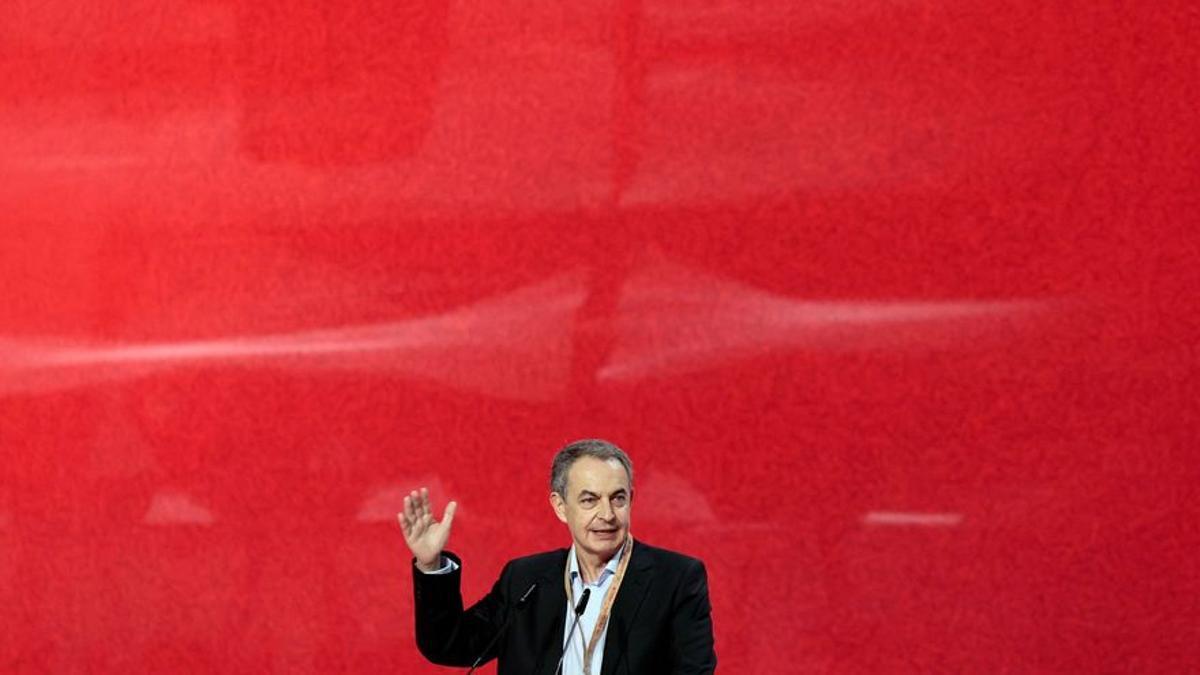 El expresidente del Gobierno, José Luis Rodríguez Zapatero, durante su intervención en la segunda jornada del Congreso Federal del PSOE.