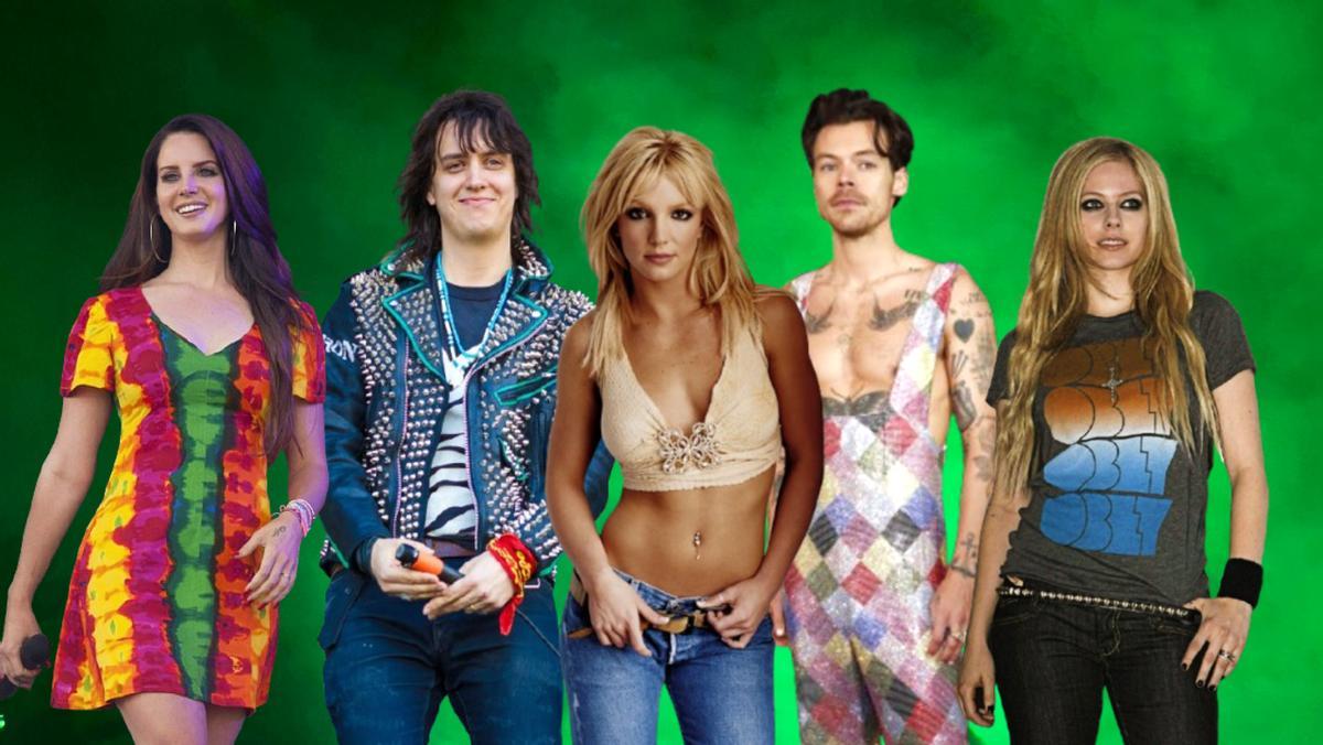 Lana del Rey, Julian Casablancas, Britney Spears, Harry Styles y Avril Lavigne, ídolos de las tribus urbanas de los 2000.