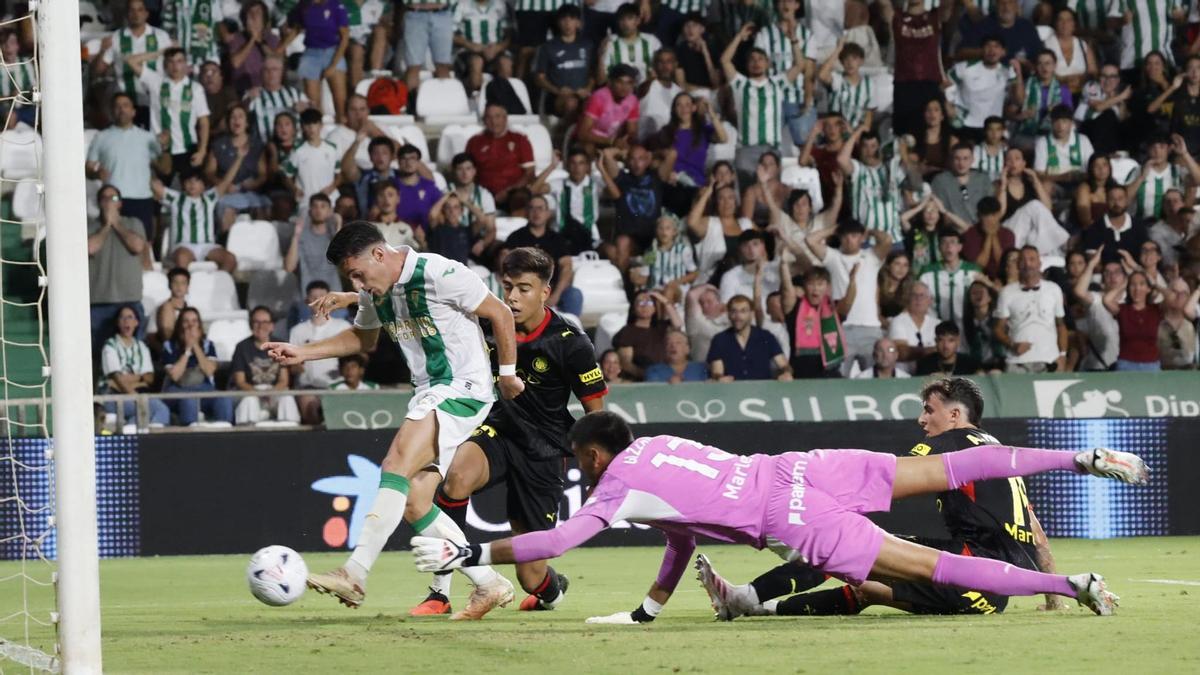Gol de Diego Bri ante el Girona en El Arcángel.