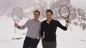 Nadal y Federer durante la campaña con Louis Vuitton