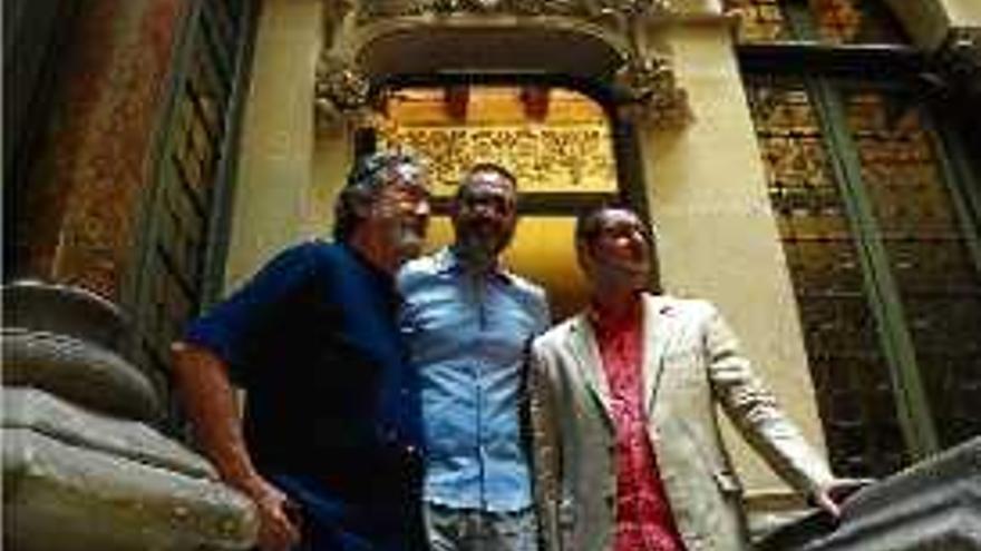 Jordi Savall, Manuel Forcana i Salvi Güell (d&#039;esquerra a dreta).