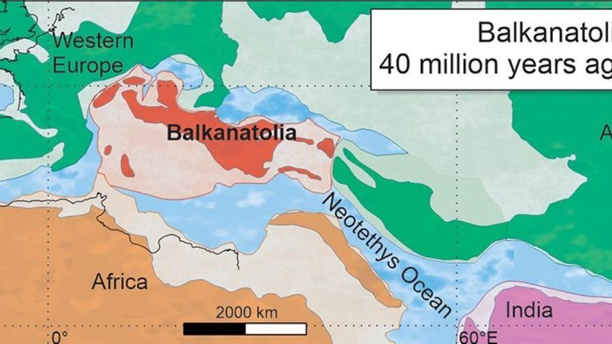 Balkanatolia, hace 50 millones de años
