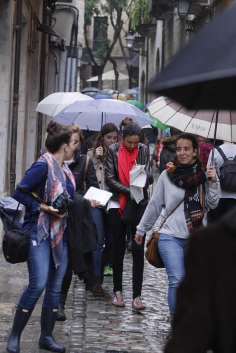 Dilluns de «Temps de Flors» sota la pluja