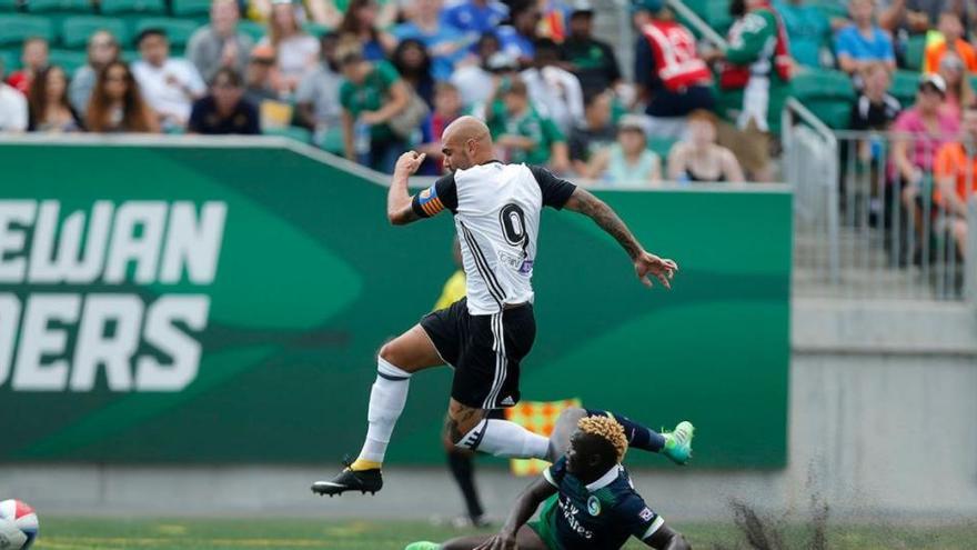 Zaza  durante el partido de anoche. Foto: Valencia CF.