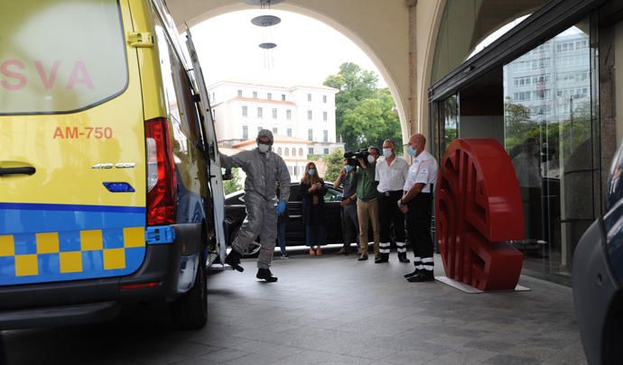 Un jugador del Fuenlabrada, ingresado en A Coruña