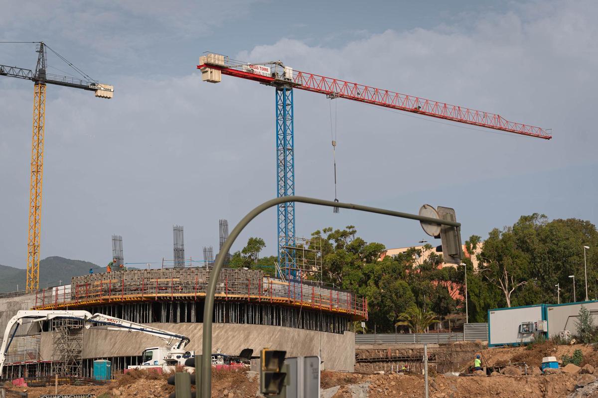 Obras en la Urbanización La Gallega, en Santa Cruz de Tenerife.