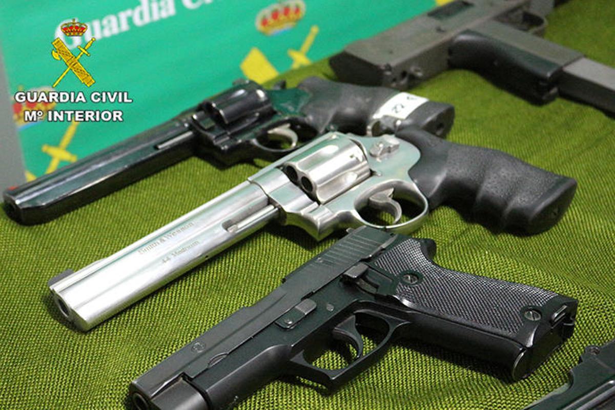 Armas incautadas por la Guardia Civil en Asturias