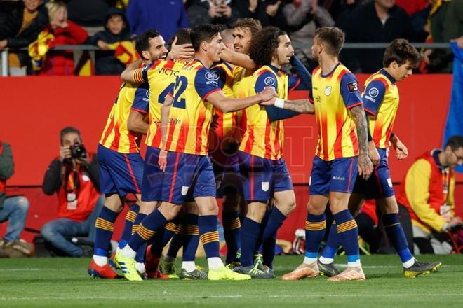 Las imágenes del partido amistoso entre las selecciones de Catalunya y Venezuela disputado en el estadio Montilivi, Girona.