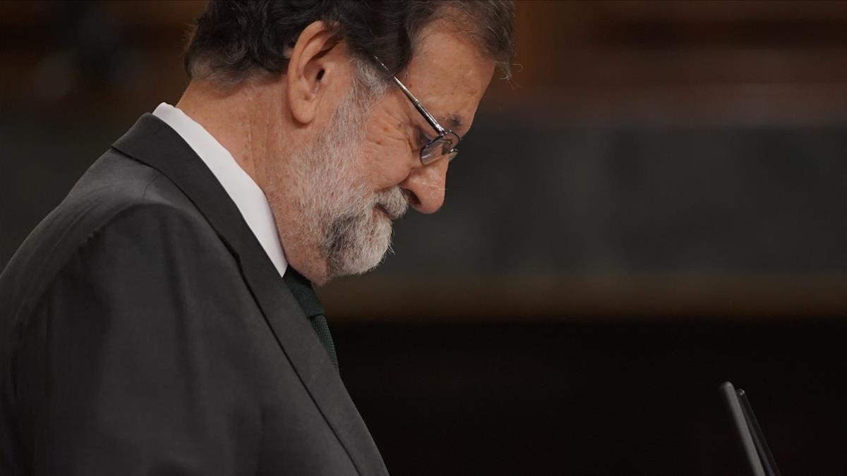 Mariano Rajoy a su llegada al Congreso.