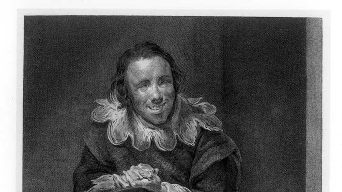 Grabado por Louis Croutelle, a partir de un dibujo de José Camarón, basado en el cuadro El bufón Calabacillas, de Velázquez.