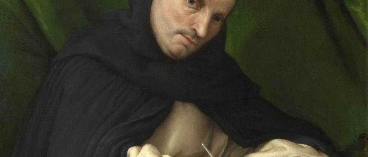 Retrato del dominico italiano Luciani, firmado por Lorenzo Lotto.