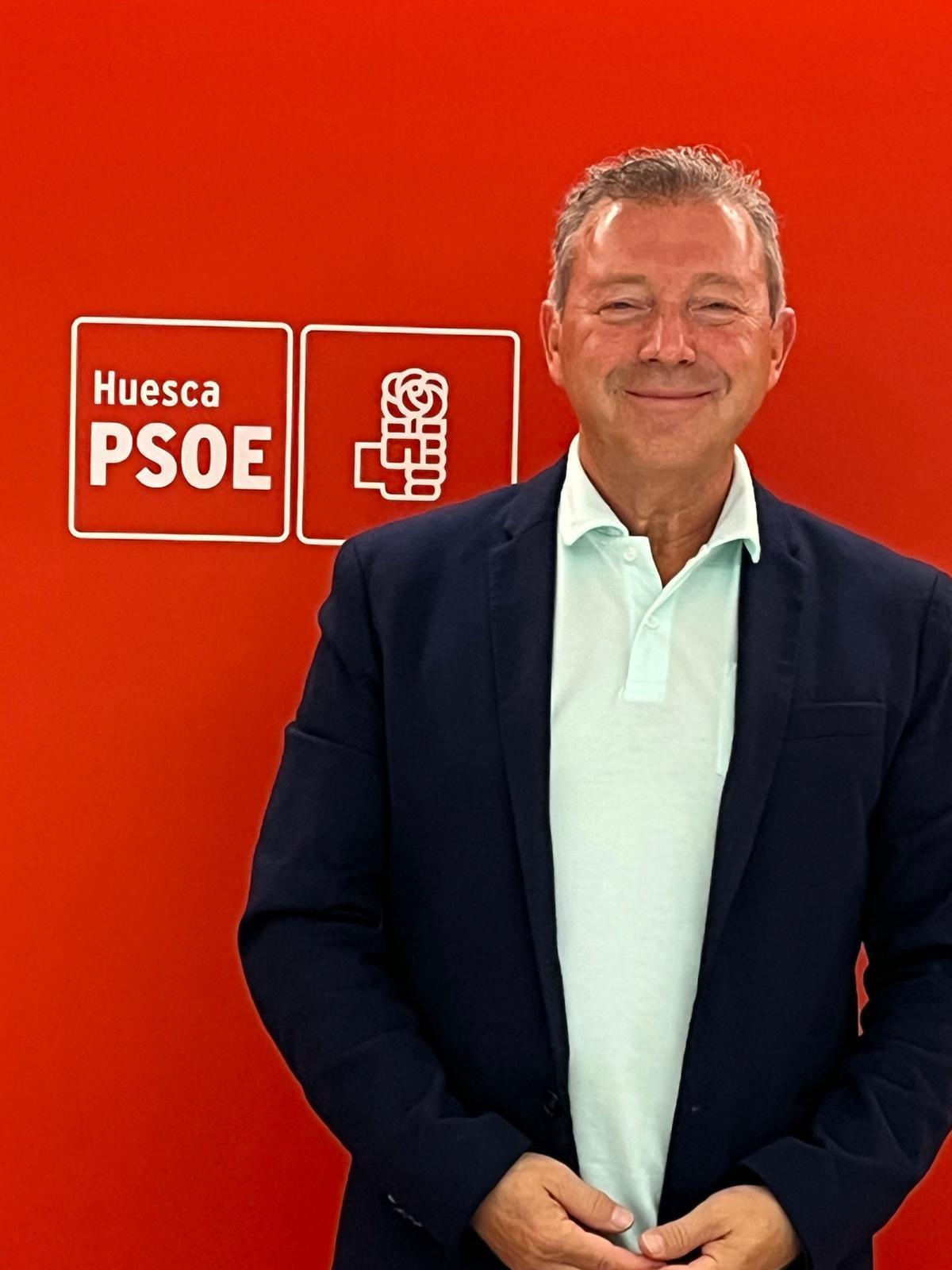 José María Orús, este miércoles en la sede del PSOE Alto Aragón.