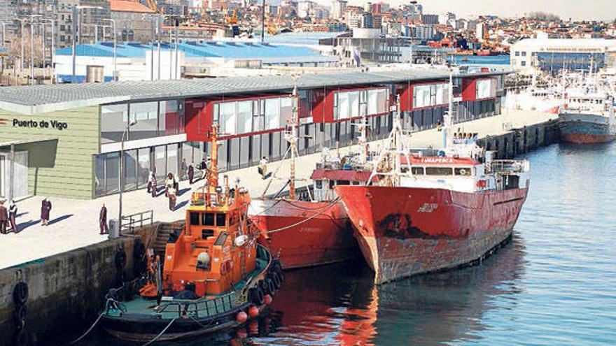 Recreación de la reforma de la nave de rederos, con las cristaleras orientadas hacia el mar.