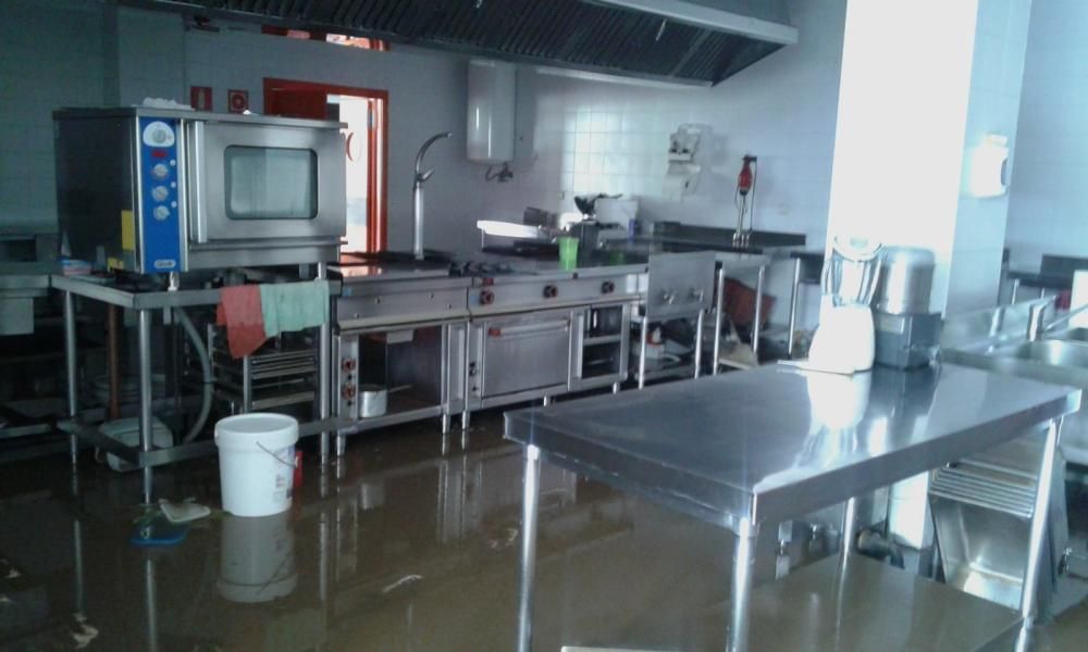 Inundación en el campus de Gijón