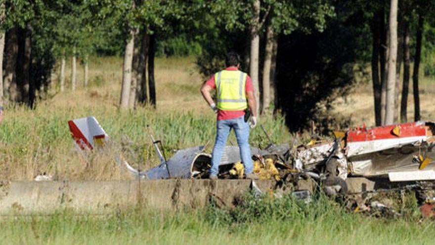 La avioneta se ha estrellado en Villanueva del Condado