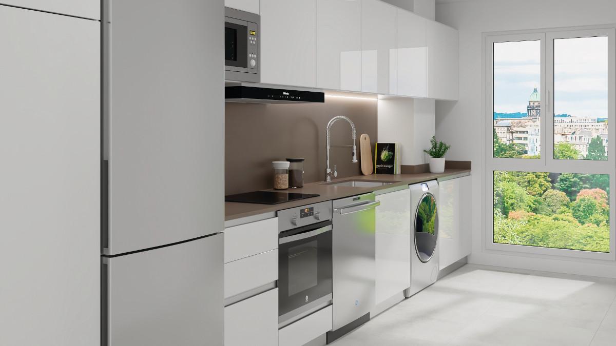 Cocina de vivienda en Residencial Iroko