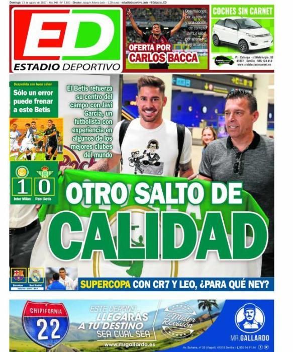 Portadas deportivas de este domingo 13 de agosto