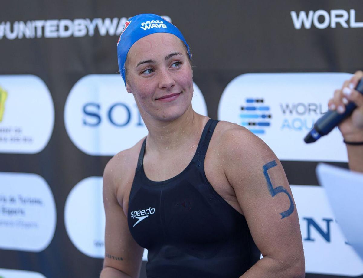 La coruñesa Paula Otero, tras una prueba en el Campeonato de España en Ibiza. | EFE