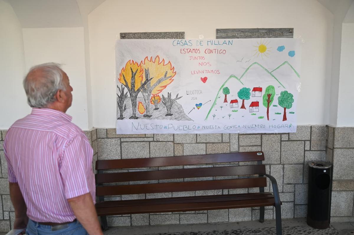Mural pintado por los niños de la ludoteca de Casas de Millán.