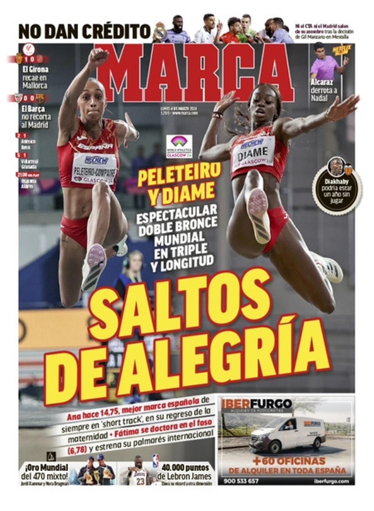 Las portadas de los periódicos deportivos de hoy, lunes 4 de marzo Las portadas de los periódicos deportivos de hoy, lunes 4 de marzo