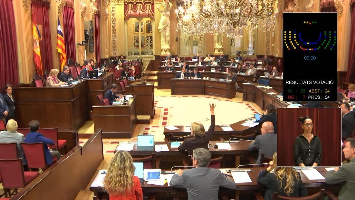 Un momento del pleno del Parlament balear celebrado este martes