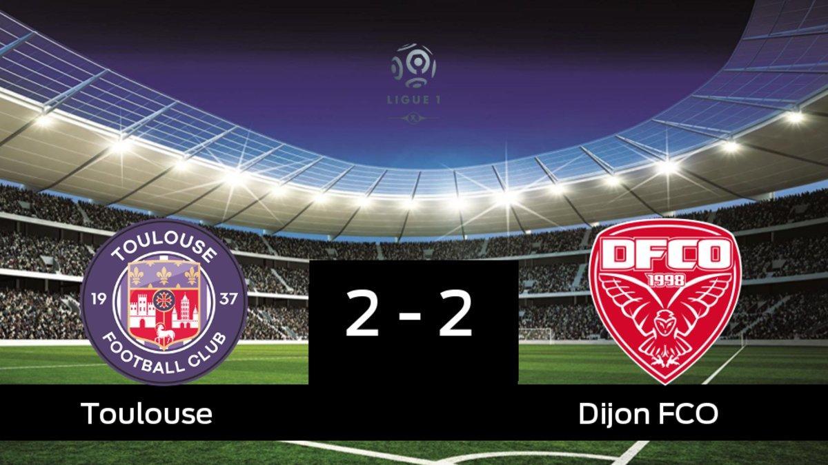 El Toulouse y el Dijon FCO empataron a dos