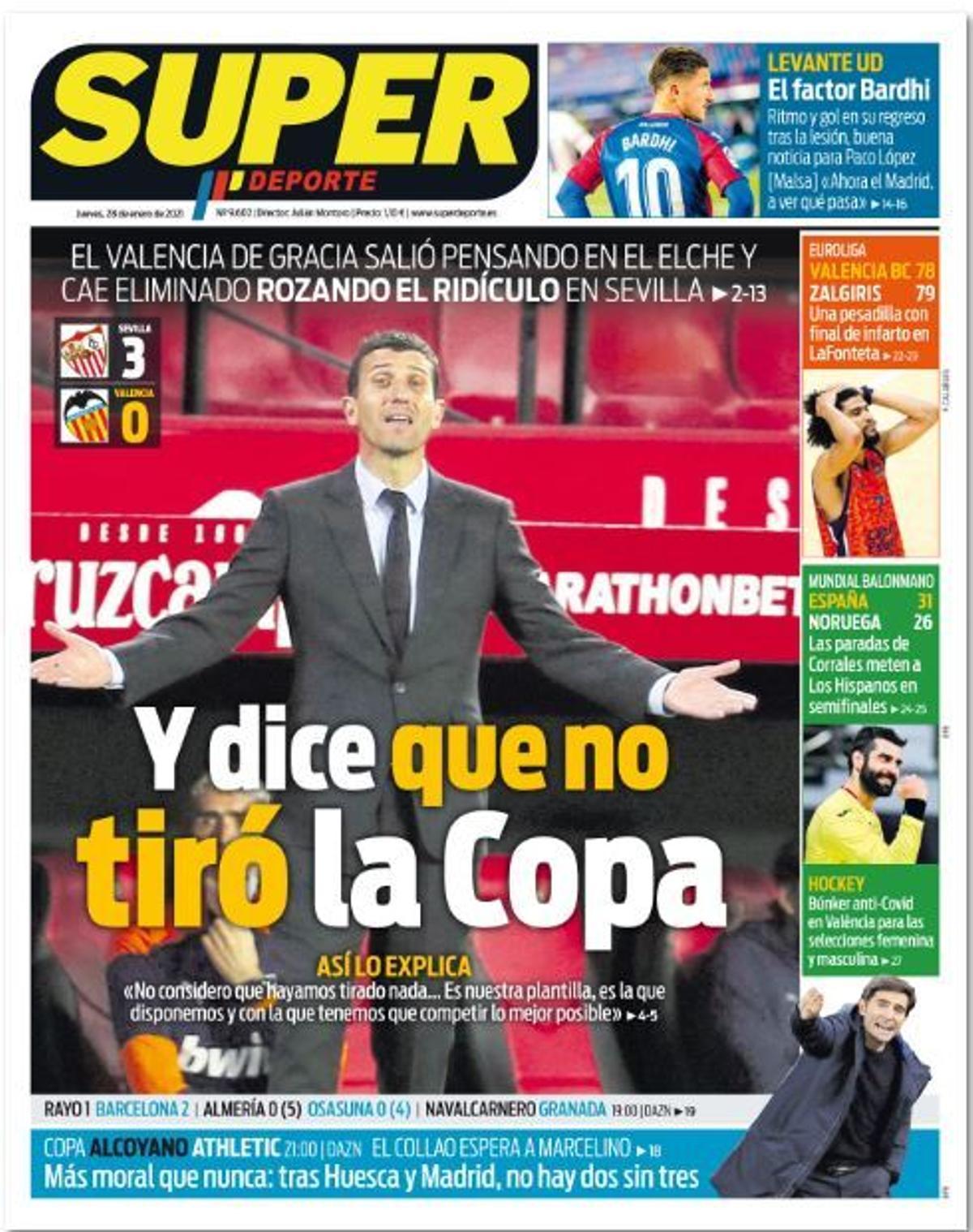 Esta es la portada de Superdeporte de este jueves