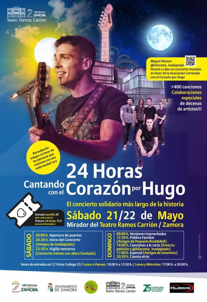 Reto 24 horas &#039;Cantando con el Corazón por Hugo&#039; en el Teatro Ramos Carrión de Zamora.