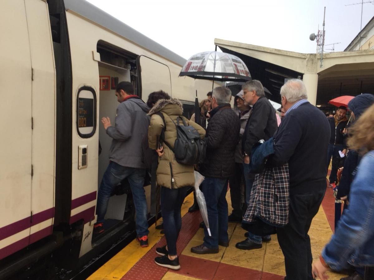 La manifestación por un tren digno para Extremadura en imágenes