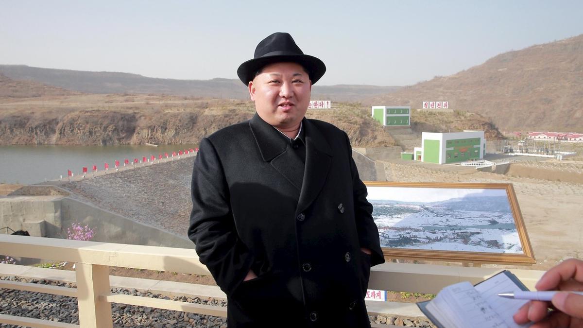 North Korean leader Kim Jong Un visits the Paektusan Hero Youth Power Station No. 3 in this undated photo released by North Korea's Korean Central News Agency
