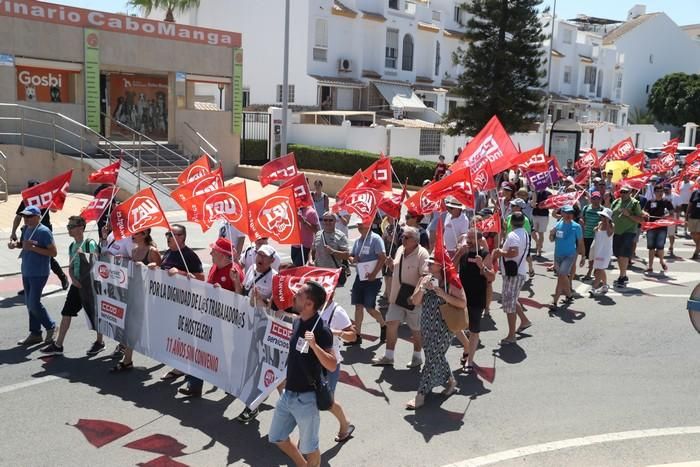 Protesta del sector de la hostelería en La Manga