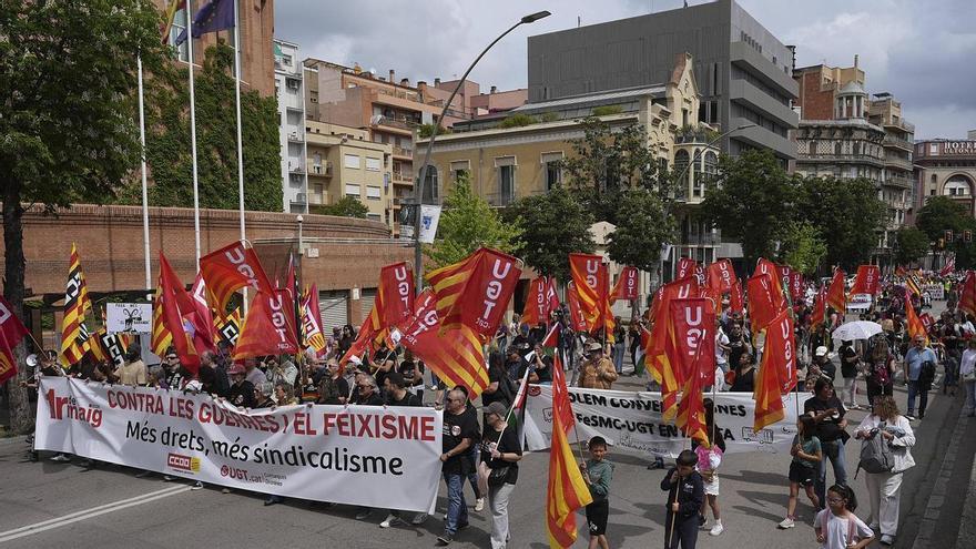 Les imatges de la manifestació de l'1 de maig a Girona