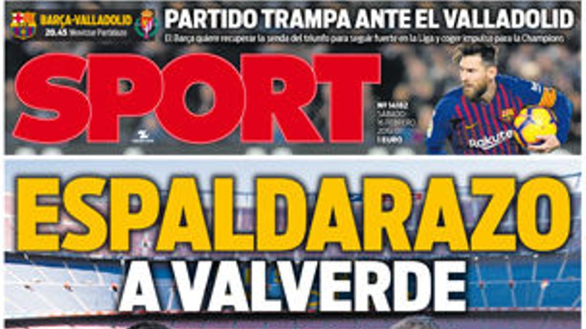 Esta es la portada de SPORT