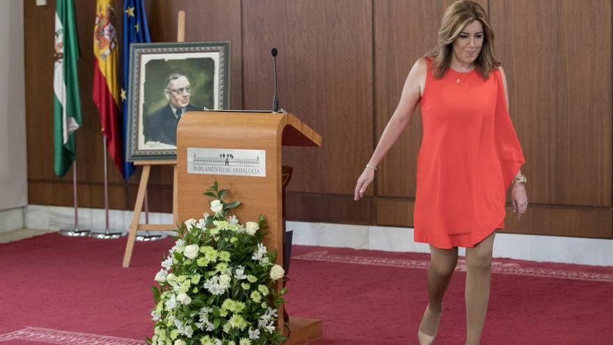 Susana Díaz participó ayer en el homenaje que cada año el Parlamento tributa a Blas Infante.