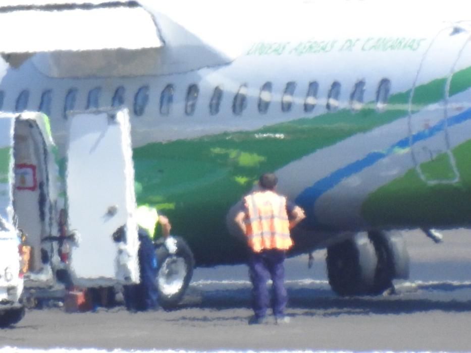 Detalles del avión del aterrizaje forzoso.