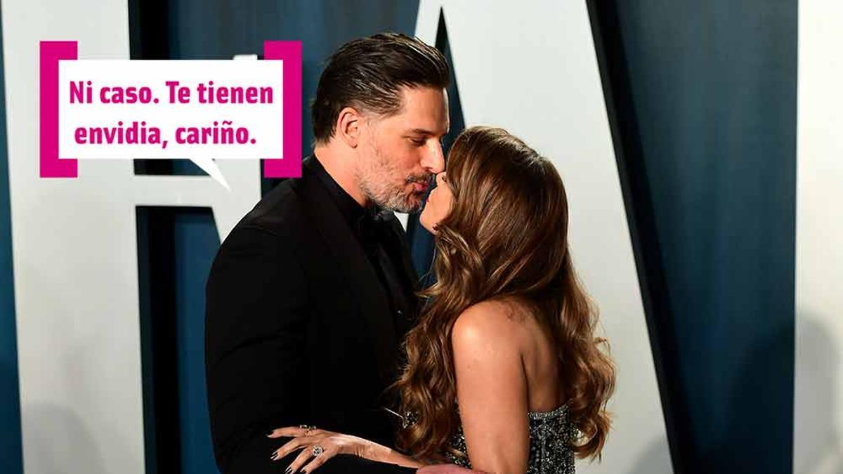 Joe Manganiello y Sofia Vergara besándose en la fiesta Vanity Fair