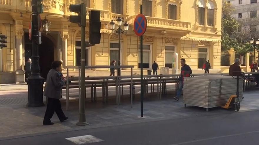 Comienzan los preparativos del montaje del Pregó en Castellón