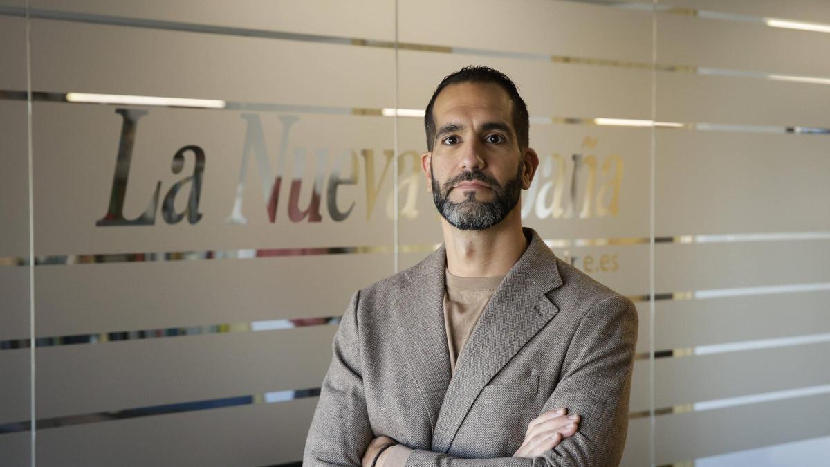 David Pérez Pancho, ayer, en la redacción de LA NUEVA ESPAÑA de Gijón.