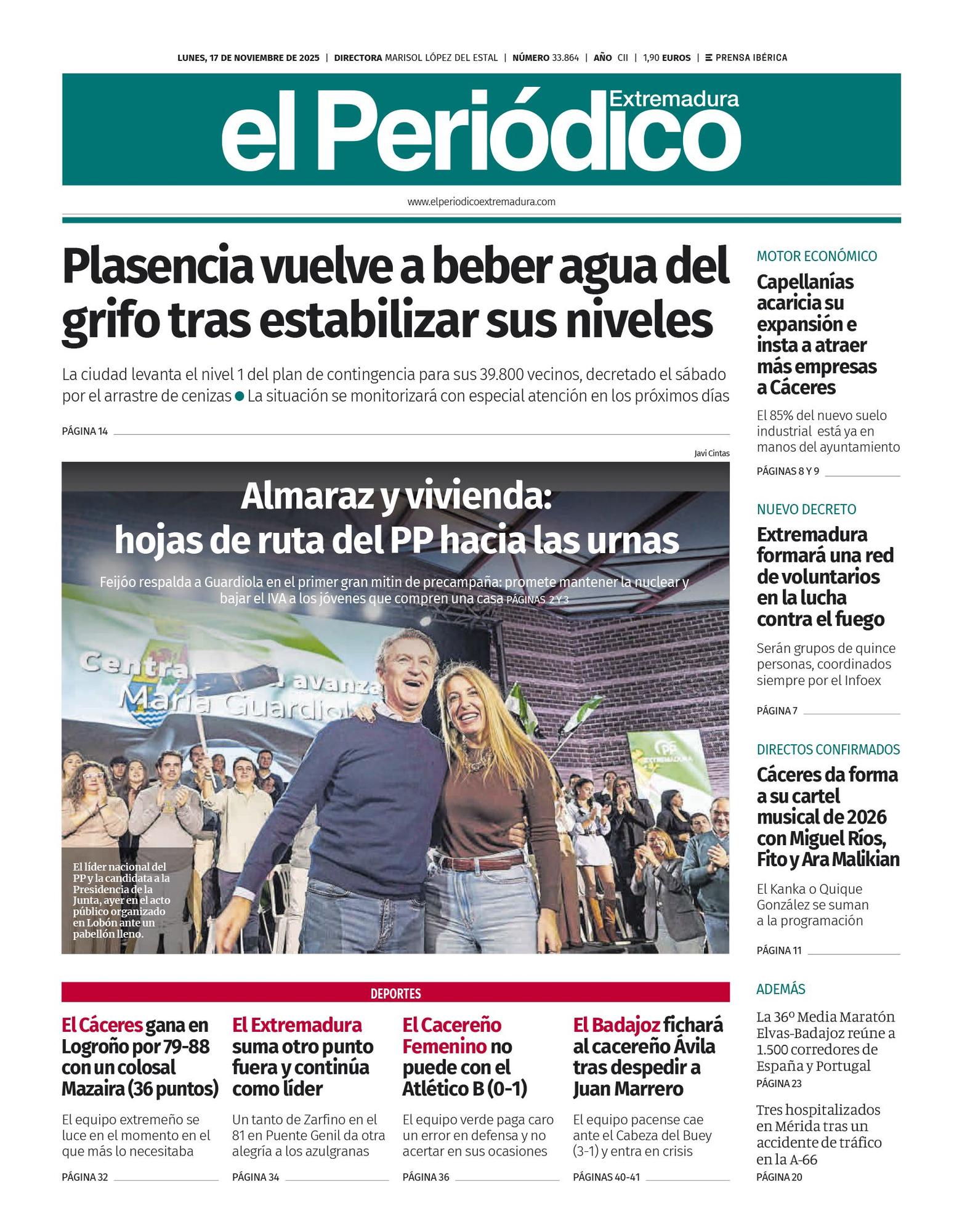 Consulta la portada correspondiente al día 17 de noviembre de 2025