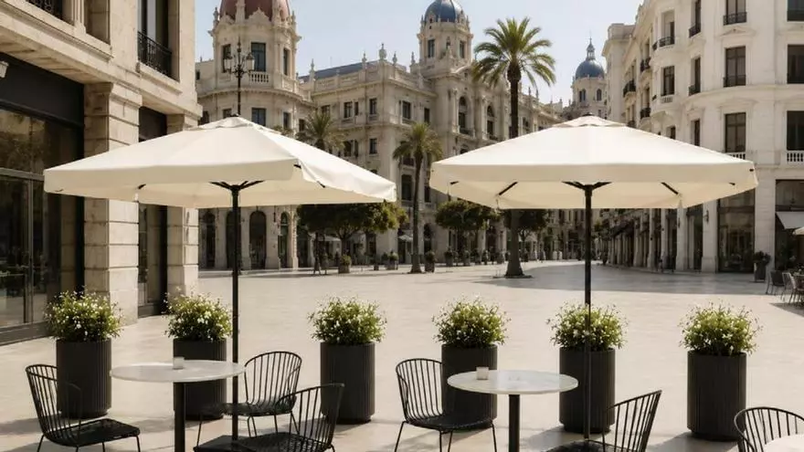 La nueva imagen para las terrazas de la plaza del Ayuntamiento