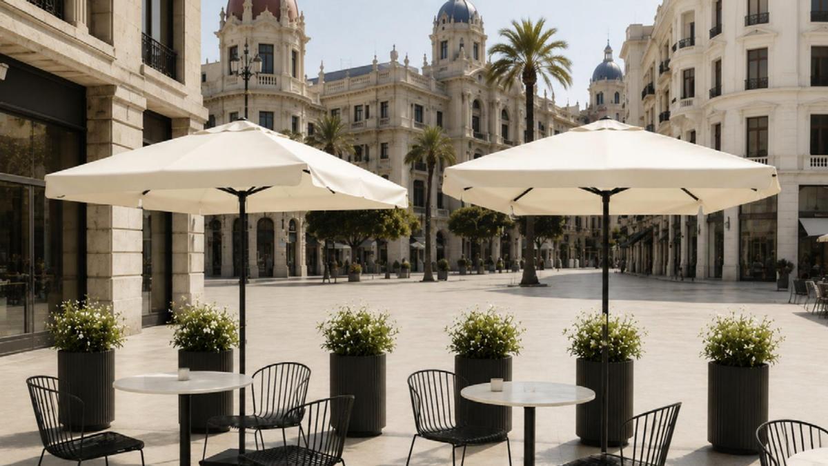 La nueva imagen para las terrazas de la plaza del Ayuntamiento