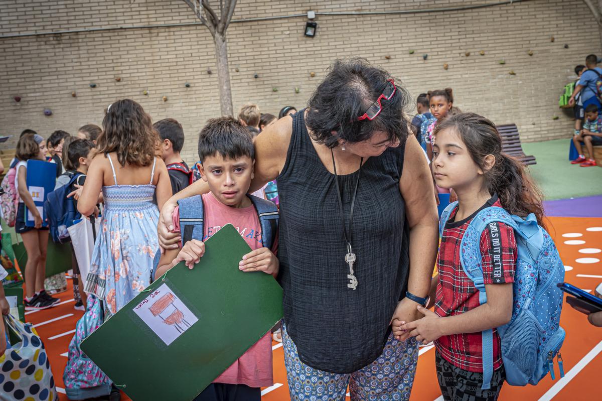 Vuelta a las aulas en el CEIP Pau Casals de Gràcia, en Barcelona.