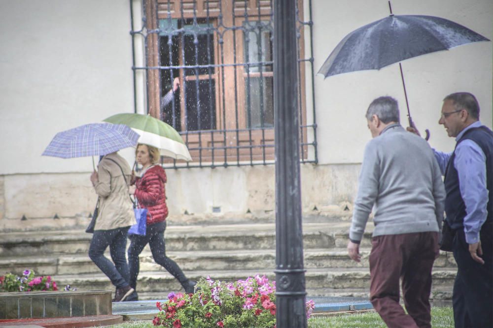 Las precipitaciones moderadas dejan hasta ocho litros por metro cuadrado en distintos puntos de la Vega Baja