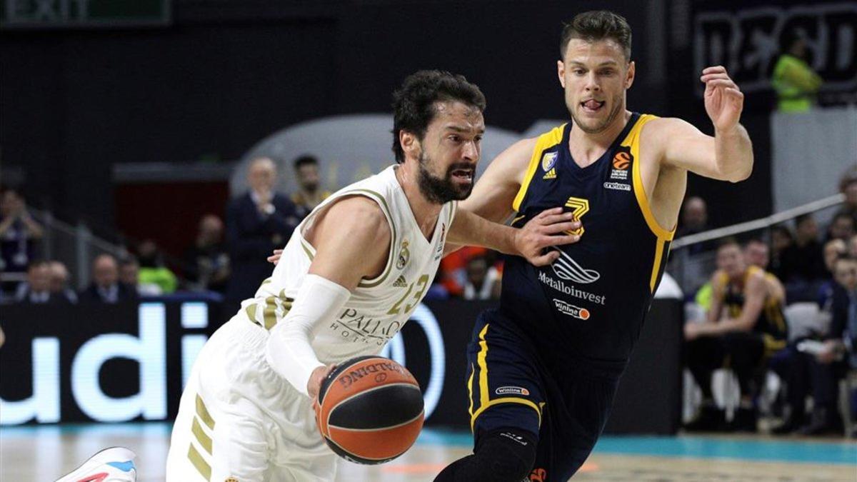 Sergio Llull durante el partido ante el Khimki