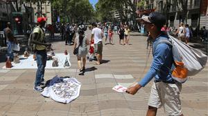 Manters a les Rambla dels Estudis, aquest dilluns.
