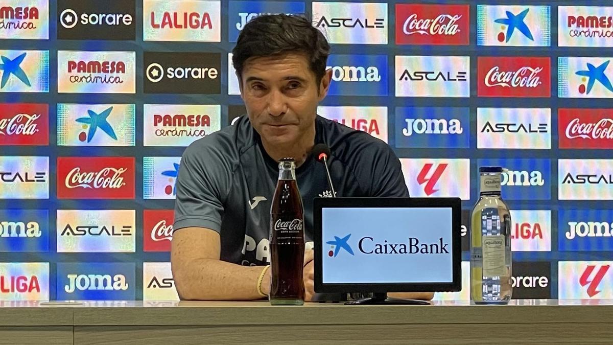 Marcelino García Toral, en la rueda de prensa de este viernes en la Ciudad Deportiva del Villarreal CF.