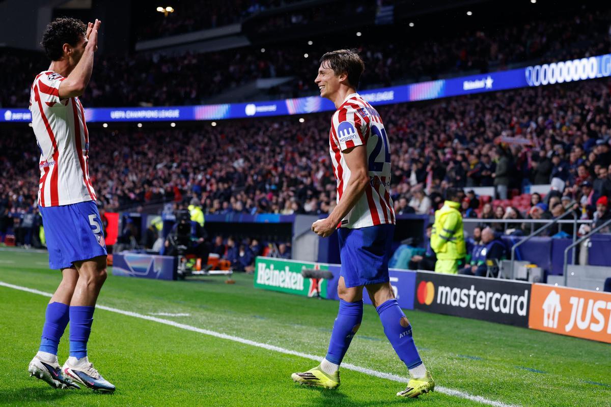 El Atlético de Madrid vence en la ida de los octavos de final de la Champions.