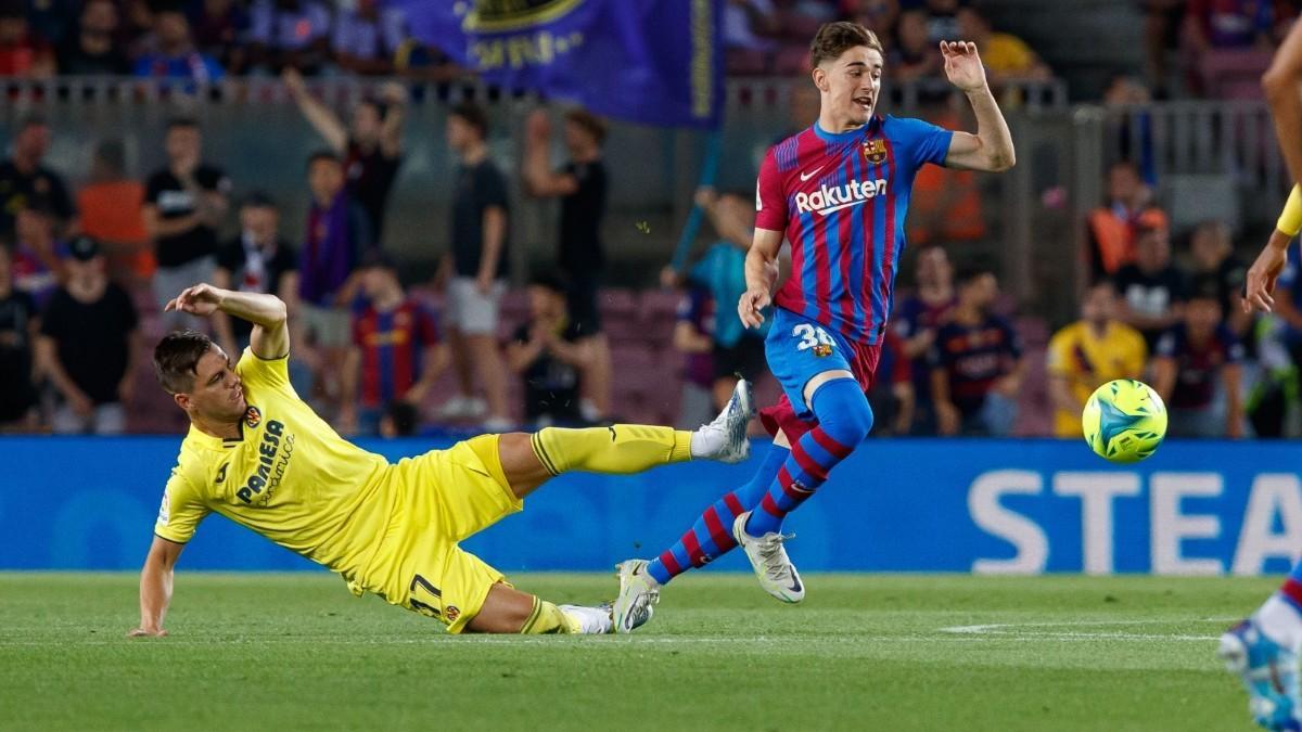 Gavi, en un Barça-Villarreal de LaLiga